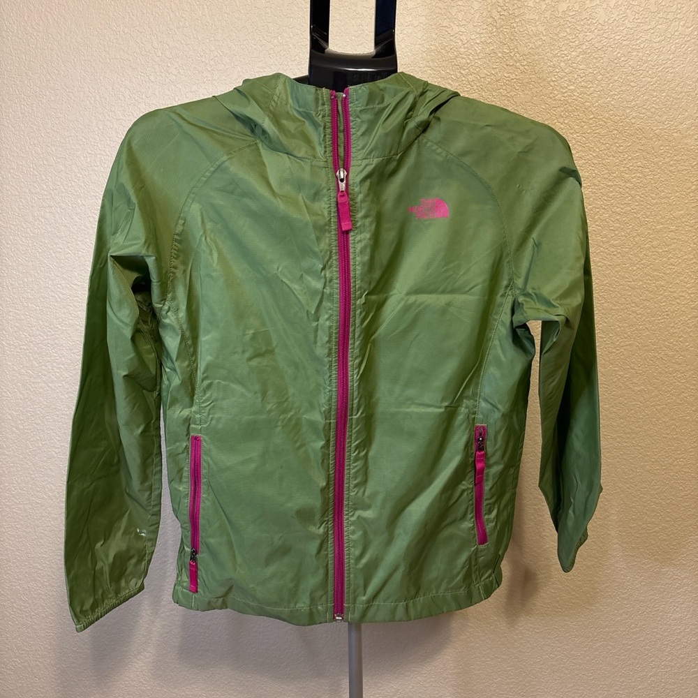The‎ North Face Girls XL 14/16 Green Hooded Windbreaker Jacket
